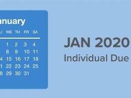 January due dates for taxes shows a calendar for the month of January 2020