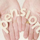 Employer's Pension Startup Credit Substantially Increased as the words Pension are written across a pair of open hands