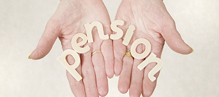 Employer's Pension Startup Credit Substantially Increased as the words Pension are written across a pair of open hands