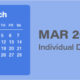 March 2020 Individual Due Dates showing a graphic of a March calendar