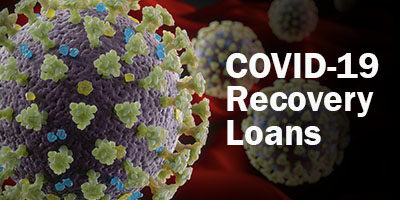 Side-By-Side Comparison Of The Paycheck Protection Program And Economic Injury Disaster LoansA macro shot of a COVID-19 molecule, with COVID-19 Recovery Loans spelled out over it.