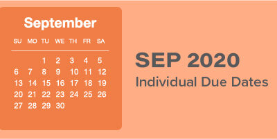 September 2020 Individual Due Dates shows a photo of the month of September