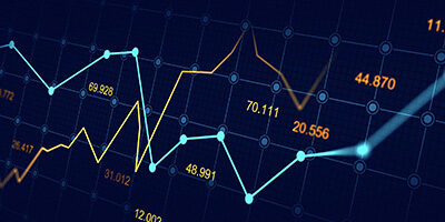 Are You Keeping Track of Your Investment Basis? A blue computer screen filled with metrics, tracking the growth with points of numbers