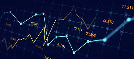 Are You Keeping Track of Your Investment Basis? A blue computer screen filled with metrics, tracking the growth with points of numbers