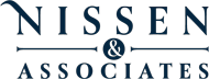 Logo spelling out Nissen and Associates in dark blue